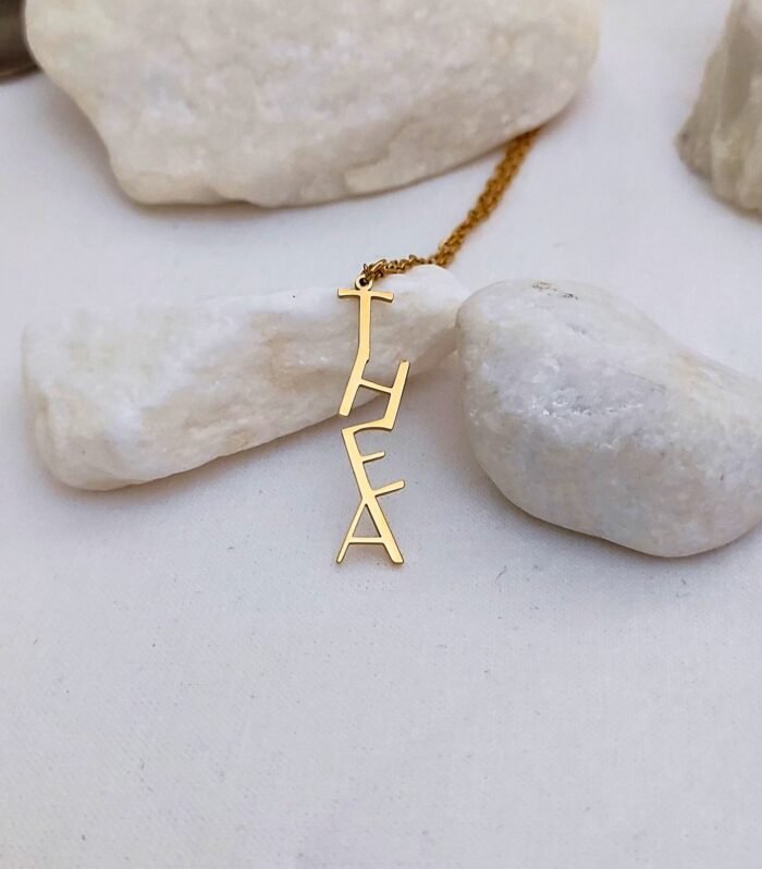 Personalized Name Vertical Necklace